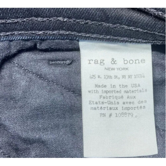 Rag & Bone Black Lace Up Gia Skinny Jeans Size 24 - Picture 10 of 12